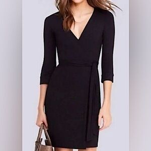 💕 Anne Klein Black Wrap Dress NWOT